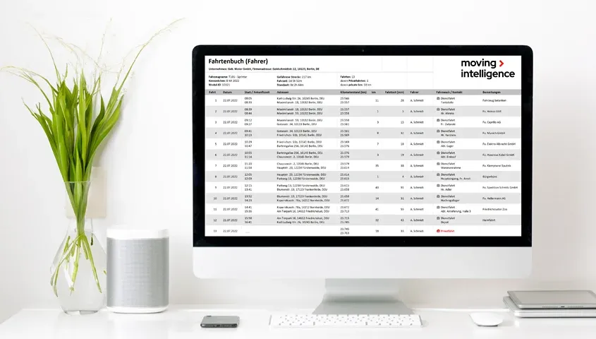 Elektronisches Fahrtenbuch für Firmenwagen