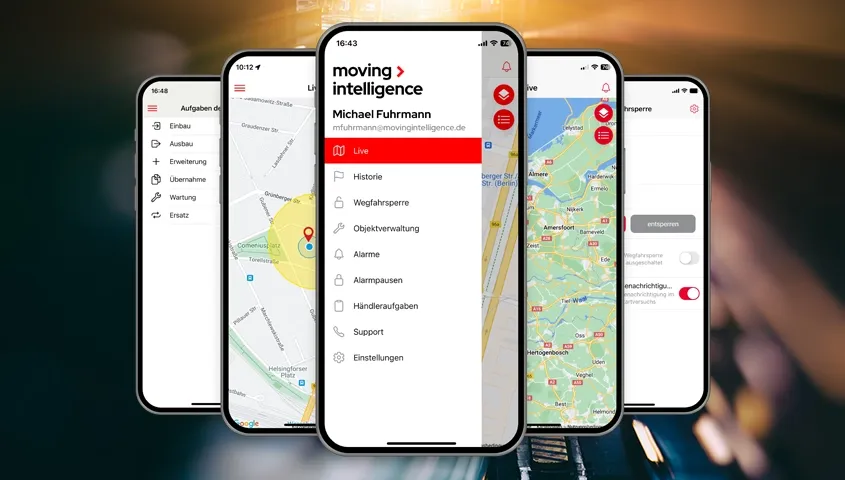 Funktionen der Moving Intelligence App